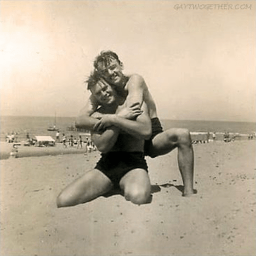 gay couple on the beach