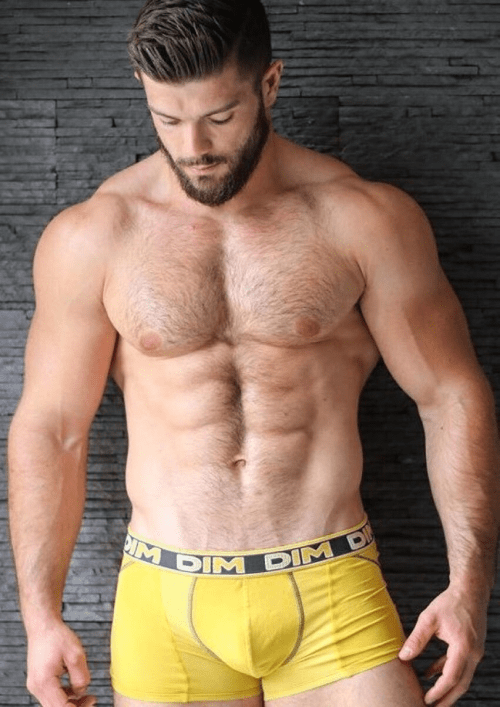 handsome man wearing yellow underwear