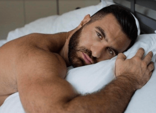 sexy man in bed