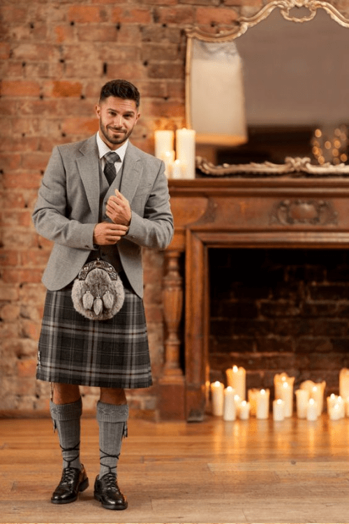 dapper, handsome man, formal kilt attire