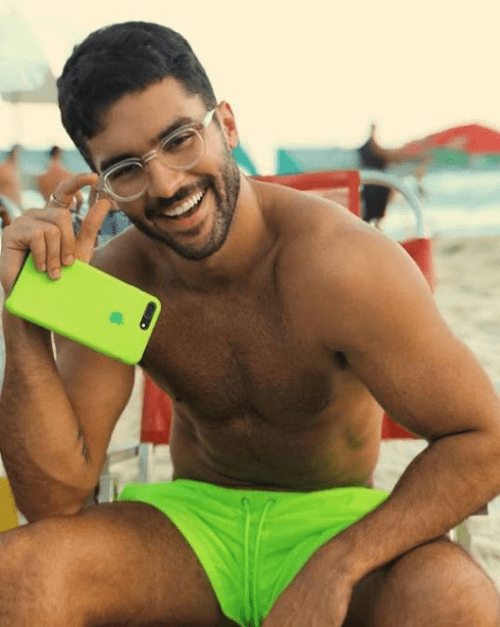 handsome guy, lime green