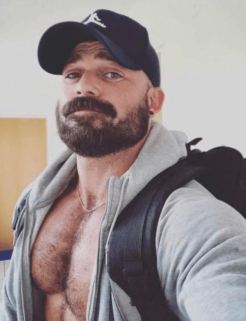 Furry, hairy chest, handsome, hunk
