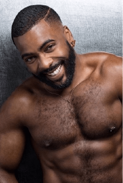 handsome, hairy, black man