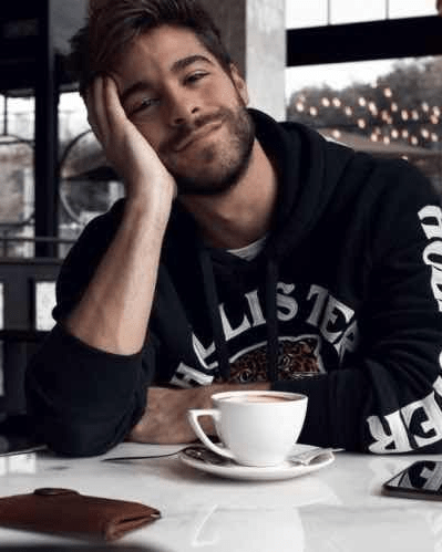 handsome man, drinking coffee
