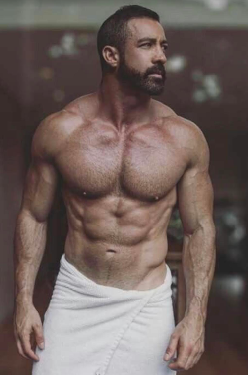 man in a towel, handsome, hunk