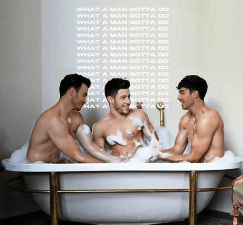 jonas brothers in a tub