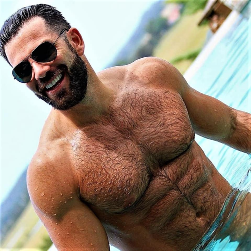 handsome, hairy, hunk