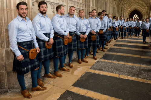 rugby team wearing kilts